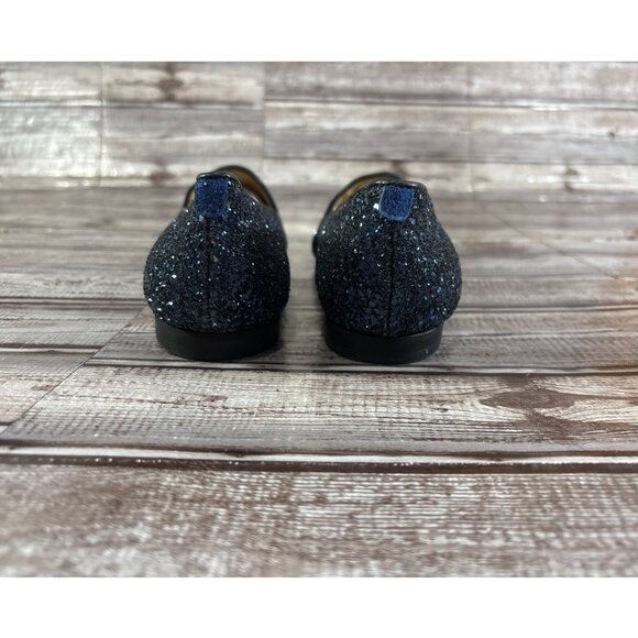 Chatelles Flat Glitter leather size 37.5 US 7.5 color Blue brand new mspr $349 - Picture 3 of 7